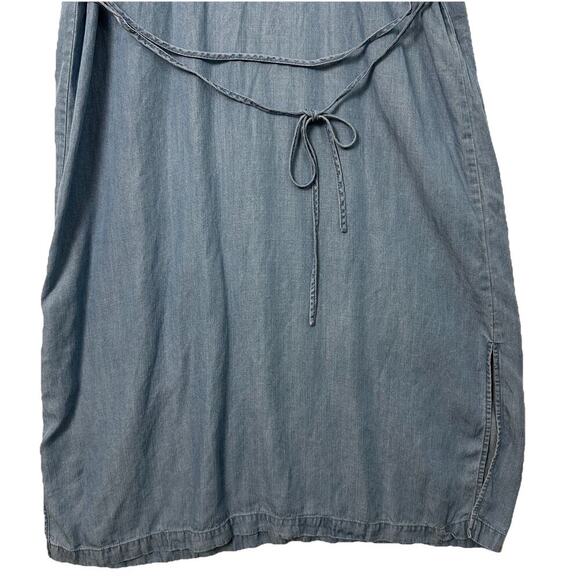 Universal Thread Chambray Midi Maxi Dress Womens L Blue Belted Strappy Y2K - Picture 8 of 13